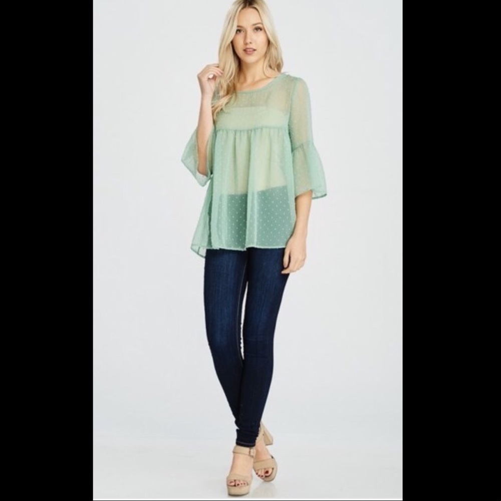 💚 Swiss Dot Blouse 💚 - Picture 2 of 5